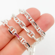 Sterling Silver Diamond Cut Marina Chain